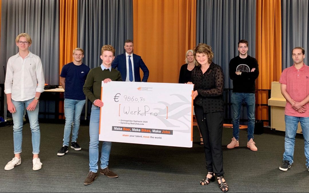 Studenten Bedrijfskunde leren ondernemen met impact en halen ruim 9.000 euro op voor WerkPro